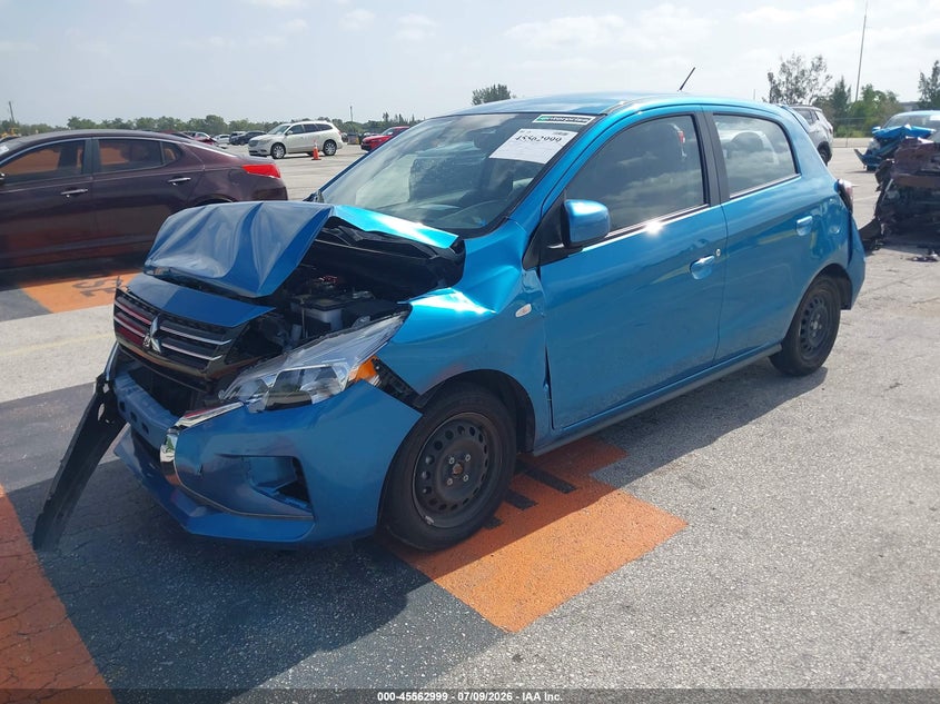 2024 Mitsubishi Mirage VIN ML32AUHJ9RH008318 IAAI salvage auction — FRONT & REAR, Certificate Of Destruction (Florida), sold $2,000 on 2026-07-16 (photo 2)