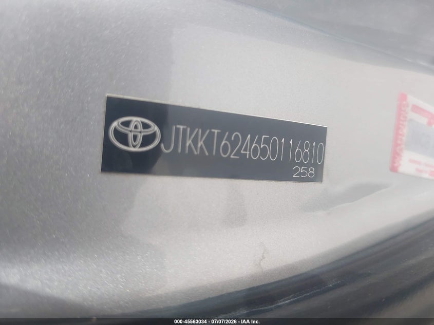 2005 Scion Xa VIN JTKKT624650116810 IAAI salvage auction — NORMAL WEAR, Clear (Utah), sold $575 on 2026-07-16 (photo 9)