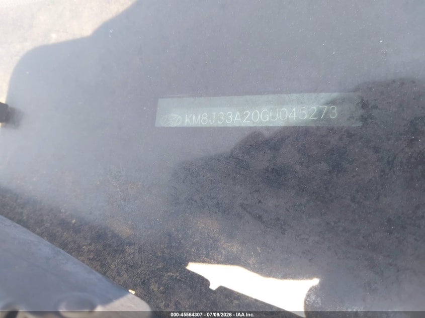 2016 Hyundai Tucson VIN KM8J33A20GU045273 IAAI salvage auction — NORMAL WEAR, Clear (North Carolina), sold $2,300 on 2026-07-29 (photo 9)