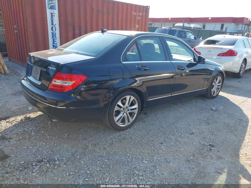 2012 Mercedes-benz C-klasse VIN WDDGF8BB5CA691198 IAAI salvage auction — REAR END, Salvage - Greater Than 75% (Maryland), sold $1,650 on 2026-07-22 (photo 4)
