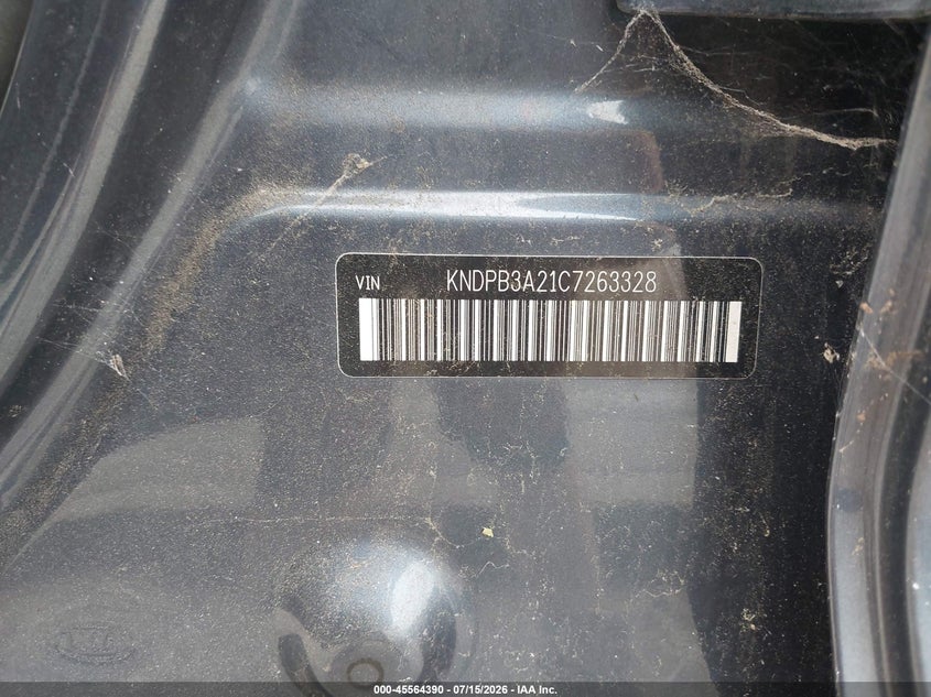 2012 Kia Sportage VIN KNDPB3A21C7263328 IAAI salvage auction — NORMAL WEAR, Clear (Massachusetts), sold $50 on 2026-07-21 (photo 9)