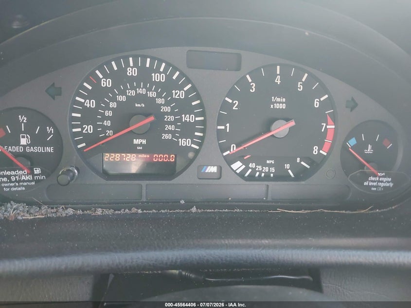 1999 BMW M3 VIN WBSBG9336XEY82893 IAAI salvage auction — FRONT & REAR, Rebuildable (Florida), sold $2,550 on 2026-08-01 (photo 7)