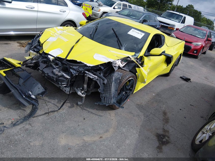 2023 Chevrolet Corvette VIN 1G1YC2D43P5111862 IAAI salvage auction — FRONT & REAR, Salvage (Tennessee), sold $11,600 on 2026-07-29 (photo 2)