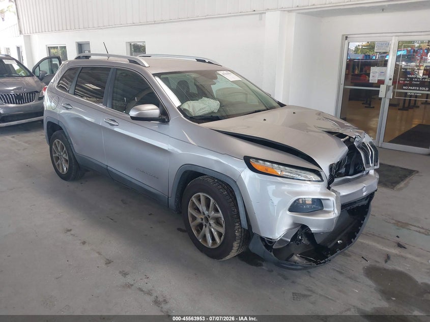 2018 Jeep Cherokee VIN 1C4PJLCB5JD531179 IAAI salvage auction — FRONT END, Rebuildable (Florida), sold $1,275 on 2026-08-16 (photo 1)