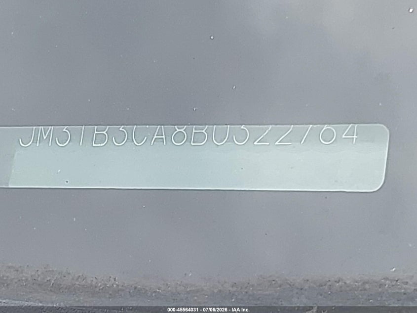 2011 Mazda Cx-9 VIN JM3TB3CA8B0322764 IAAI salvage auction — FRONT END, Clear (Indiana), sold $300 on 2026-07-09 (photo 9)