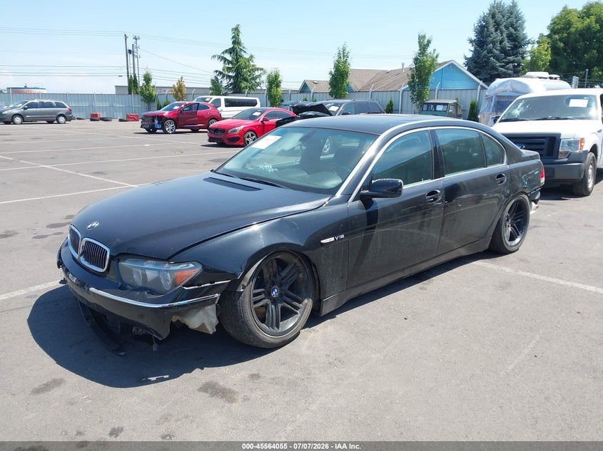 2005 BMW 7 series VIN WBAGN83525DK11252 IAAI salvage auction — FRONT & REAR, Clear (Oregon), sold $500 on 2026-07-14 (photo 2)