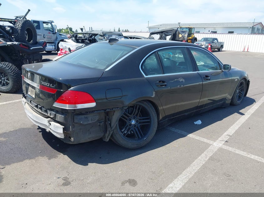 2005 BMW 7 series VIN WBAGN83525DK11252 IAAI salvage auction — FRONT & REAR, Clear (Oregon), sold $500 on 2026-07-14 (photo 4)