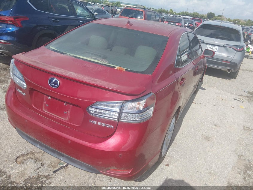 2010 Lexus Hs 250h VIN JTHBB1BA6A2025651 IAAI salvage auction — NORMAL WEAR, Original (Texas), sold $725 on 2026-07-29 (photo 3)