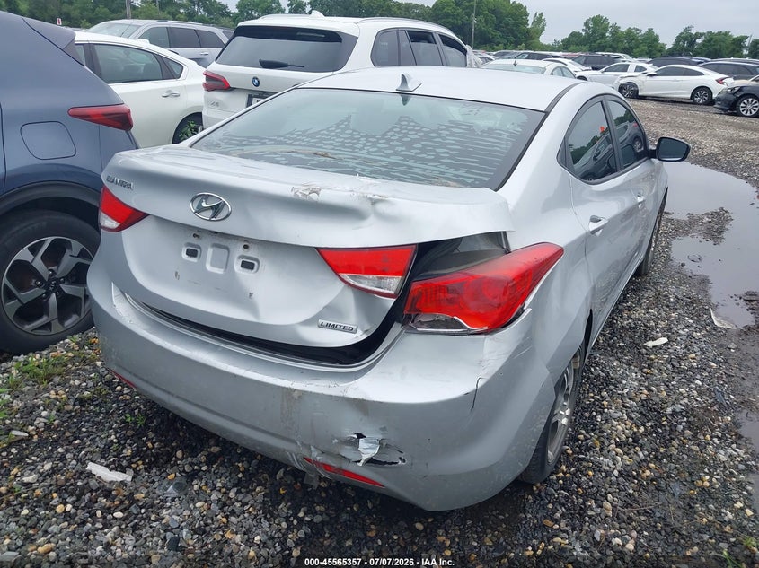 2013 Hyundai Elantra VIN KMHDH4AE8DU720720 IAAI salvage auction — REAR END, Salvage (Idaho), sold $325 on 2026-07-28 (photo 4)