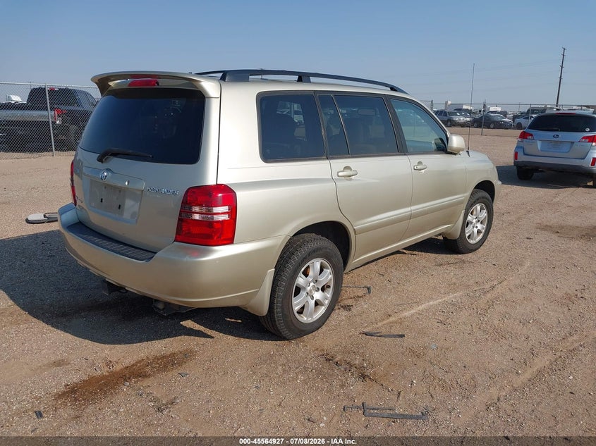 2001 Toyota Highlander VIN JTEHF21A910036092 IAAI salvage auction — MECHANICAL, Original (Texas), sold $325 on 2026-07-29 (photo 4)