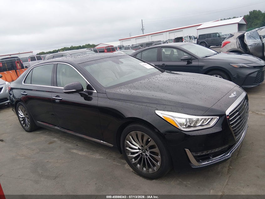 2017 Genesis G90 VIN KMHG34JA8HU025930 IAAI salvage auction — SIDE, Salvage (North Carolina), sold $5,900 on 2026-07-23 (photo 1)