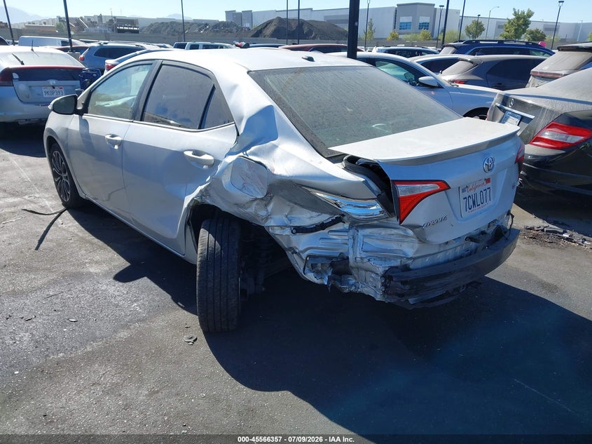 2014 Toyota Corolla VIN 5YFBURHE6EP007856 IAAI salvage auction — LEFT REAR, Salvage Title, sold $1,850 on 2026-07-31 (photo 3)