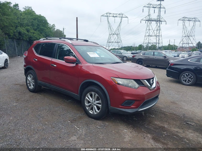 2016 Nissan Rogue VIN KNMAT2MV4GP628870 IAAI salvage auction — REAR END, Salvage (Pennsylvania), sold $25 on 2026-07-31 (photo 1)