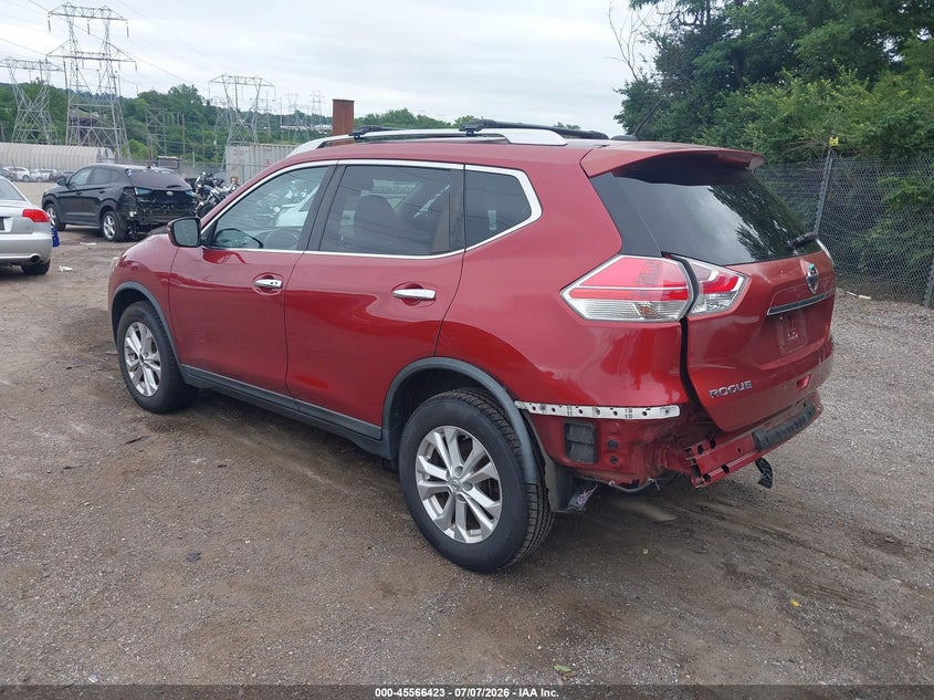 2016 Nissan Rogue VIN KNMAT2MV4GP628870 IAAI salvage auction — REAR END, Salvage (Pennsylvania), sold $25 on 2026-07-31 (photo 3)