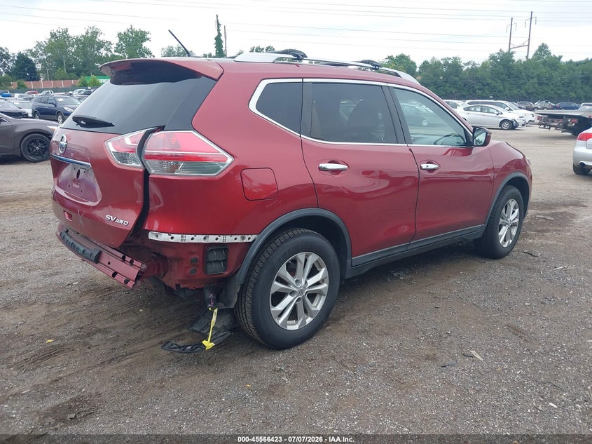2016 Nissan Rogue VIN KNMAT2MV4GP628870 IAAI salvage auction — REAR END, Salvage (Pennsylvania), sold $25 on 2026-07-31 (photo 4)