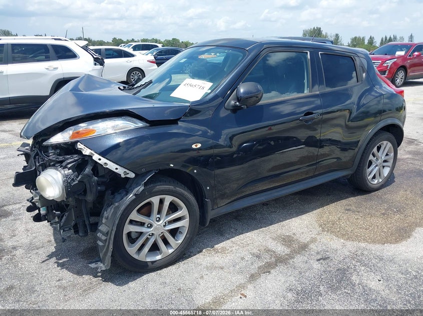 2014 Nissan Juke VIN JN8AF5MRXET355650 IAAI salvage auction — FRONT END, Rebuildable (Florida), sold $375 on 2026-07-16 (photo 2)