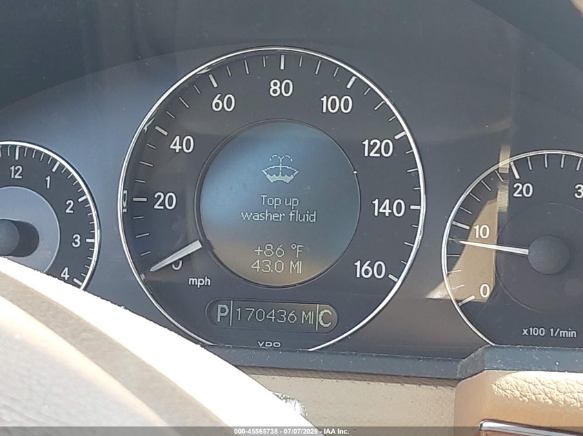 2007 Mercedes-benz E-class VIN WDBUF22X67B101000 IAAI salvage auction — NORMAL WEAR, Clear (Georgia), sold $525 on 2026-07-14 (photo 7)