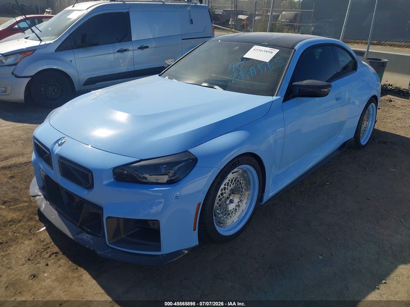 2025 BMW M2 VIN 3MF23DM01S8F08582 IAAI salvage auction — FRONT END, Salvage (California), sold $48,600 on 2026-07-27 (photo 2)