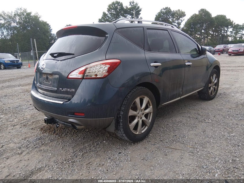 2012 Nissan Murano VIN JN8AZ1MUXCW121475 IAAI salvage auction — NORMAL WEAR, Clear (Alabama), sold $250 on 2026-07-13 (photo 4)
