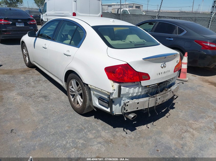 2013 Infiniti G VIN JN1CV6AP9DM304202 IAAI salvage auction — REAR END, Salvage Title, sold $5,150 on 2026-07-16 (photo 3)