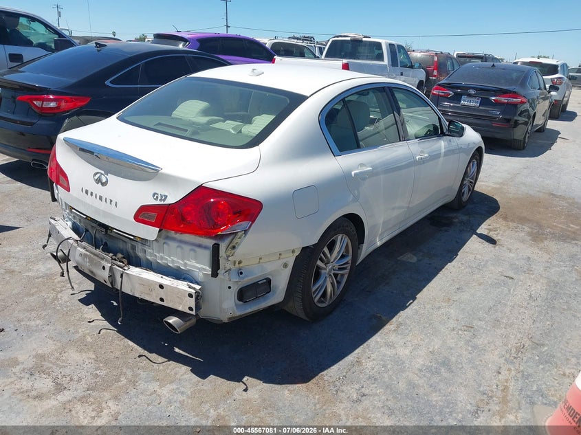 2013 Infiniti G VIN JN1CV6AP9DM304202 IAAI salvage auction — REAR END, Salvage Title, sold $5,150 on 2026-07-16 (photo 4)