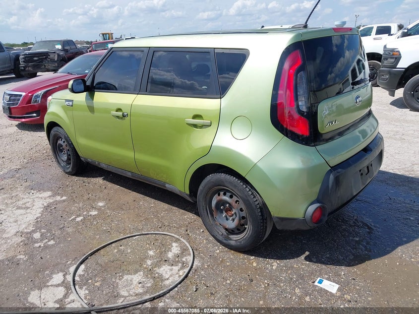 2015 Kia Soul VIN KNDJN2A25F7775217 IAAI salvage auction — NORMAL WEAR, Original (Texas), sold $725 on 2026-07-29 (photo 3)