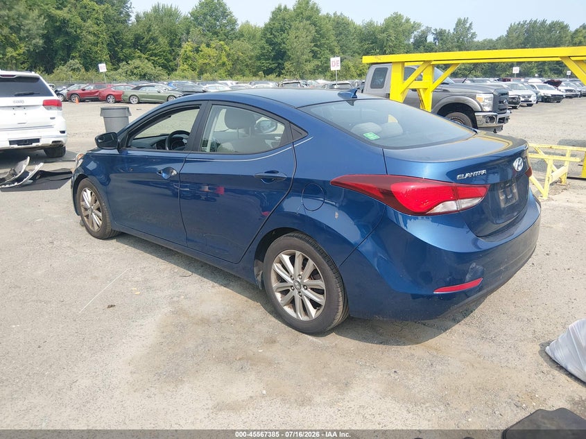 2016 Hyundai Elantra VIN KMHDH4AE0GU528115 IAAI salvage auction — THEFT, Salvage (Connecticut), sold $2,300 on 2026-07-23 (photo 3)