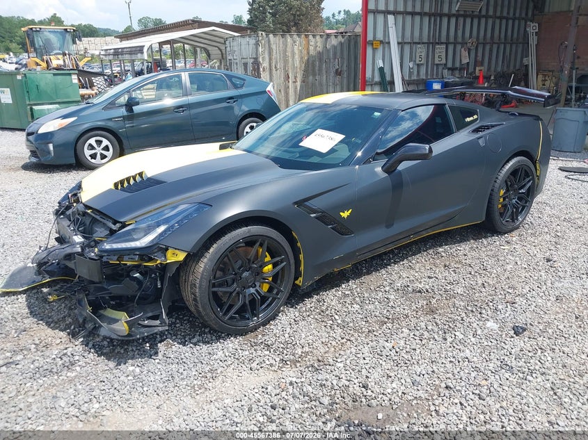 2016 Chevrolet Corvette Stingray VIN 1G1YK2D74G5107798 IAAI salvage auction — Front & Rear, Salvage (North Carolina), sold $20,100 on 2026-09-02 (photo 2)