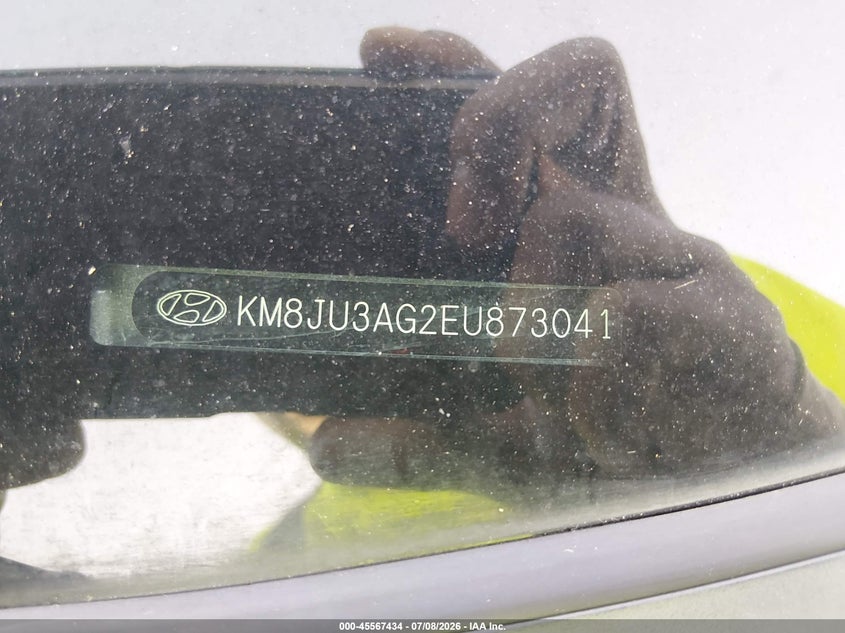 2014 Hyundai Tucson VIN KM8JU3AG2EU873041 IAAI salvage auction — NORMAL WEAR, Salvage Title, sold $1,375 on 2026-07-27 (photo 9)