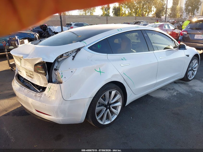 2019 Tesla Model 3 VIN 5YJ3E1EAXKF412954 IAAI salvage auction — REAR END, Salvage Certificate (California), sold $4,550 on 2026-07-31 (photo 4)