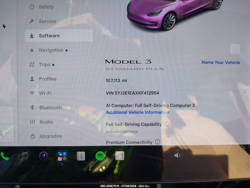 2019 Tesla Model 3 VIN 5YJ3E1EAXKF412954 IAAI salvage auction — REAR END, Salvage Certificate (California), sold $4,550 on 2026-07-31 (photo 7)