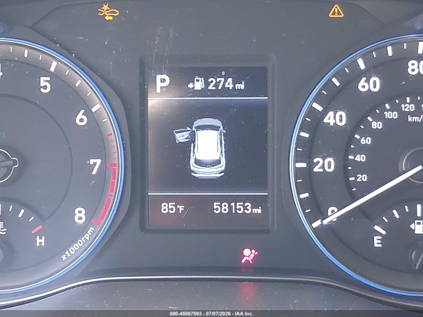 2018 Hyundai Kona VIN KM8K62AA9JU101649 IAAI salvage auction — FRONT END, Salvage Certificate (California), sold $25 on 2026-07-22 (photo 7)