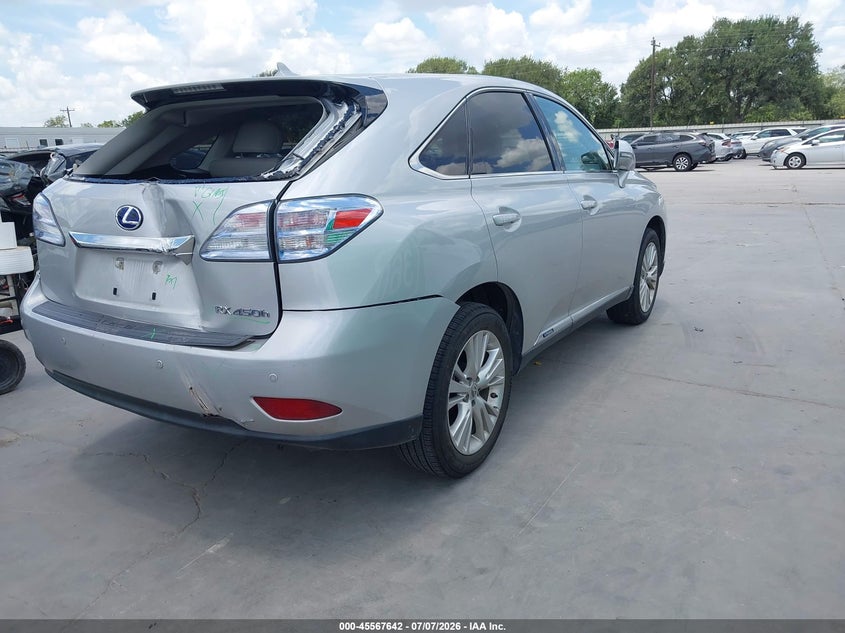 2012 Lexus Rx VIN JTJZB1BA1C2006246 IAAI salvage auction — REAR END, Salvage (Texas), sold $3,250 on 2026-07-22 (photo 4)