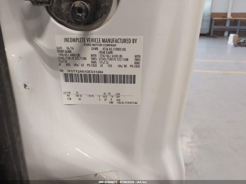 2016 Ford F250 VIN 1FD7X2A63GED31284 IAAI salvage auction — NORMAL WEAR, Sf97 (Nevada), sold $9,600 on 2026-08-25 (photo 9)