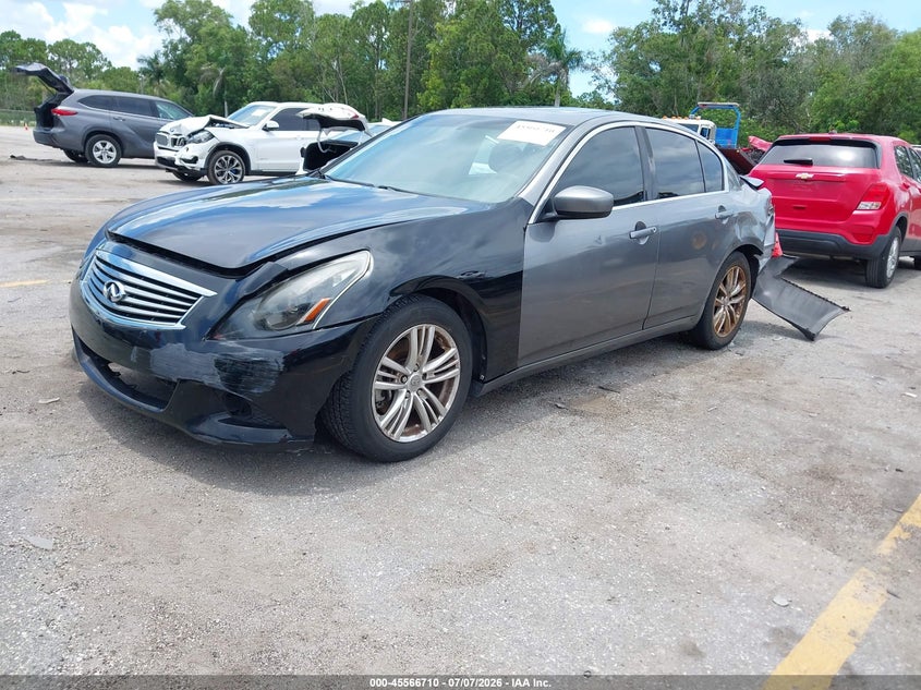 2010 Infiniti G37 VIN JN1CV6AP4AM400749 IAAI salvage auction — FRONT & REAR, Rebuildable (Florida), sold $325 on 2026-07-29 (photo 2)