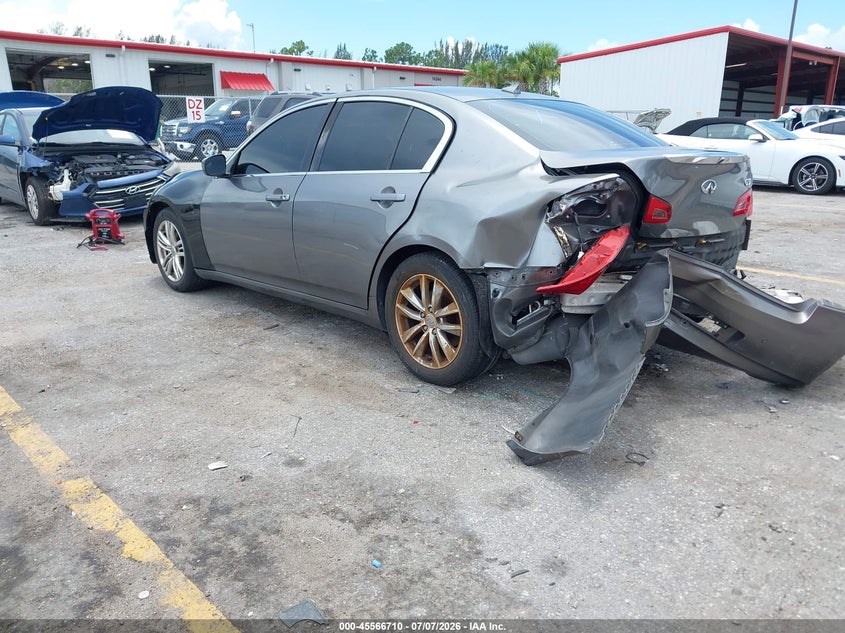 2010 Infiniti G37 VIN JN1CV6AP4AM400749 IAAI salvage auction — FRONT & REAR, Rebuildable (Florida), sold $325 on 2026-07-29 (photo 3)