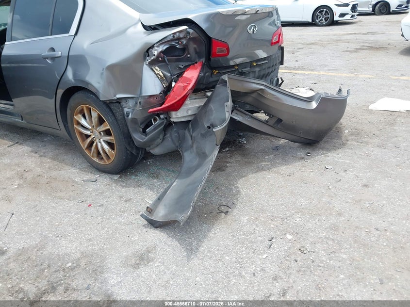 2010 Infiniti G37 VIN JN1CV6AP4AM400749 IAAI salvage auction — FRONT & REAR, Rebuildable (Florida), sold $325 on 2026-07-29 (photo 6)