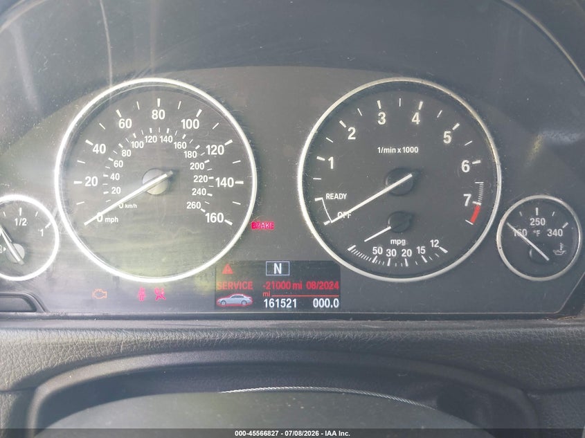 2014 BMW 3 series VIN WBA3B1G56ENT01054 IAAI salvage auction — ENGINE DAMAGE, Original (Texas), sold $900 on 2026-07-27 (photo 7)