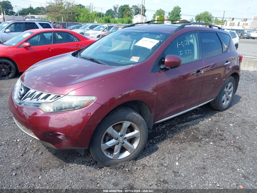 2009 Nissan Murano VIN JN8AZ18W59W116673 IAAI salvage auction — NORMAL WEAR, Clear (New Jersey), sold $400 on 2026-07-29 (photo 2)
