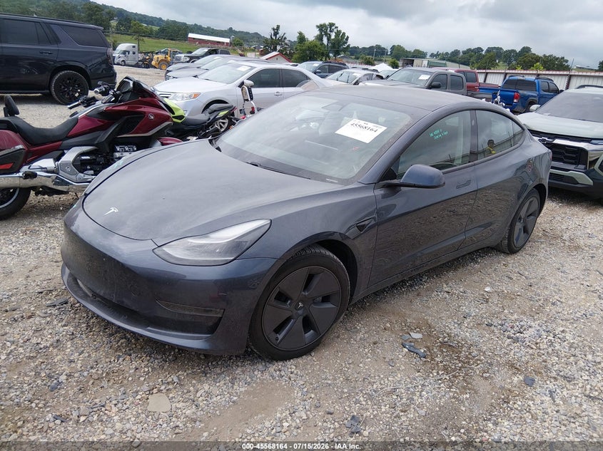 2021 Tesla Model 3 VIN 5YJ3E1EA1MF872989 IAAI salvage auction — RIGHT FRONT, Clear (Arkansas), sold $9,750 on 2026-09-03 (photo 2)