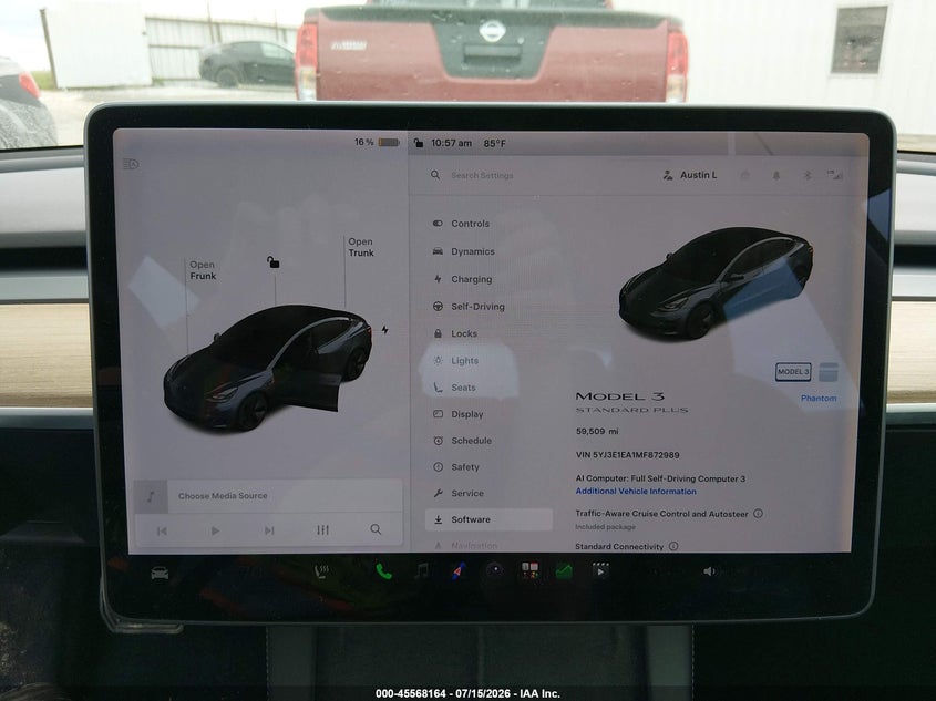 2021 Tesla Model 3 VIN 5YJ3E1EA1MF872989 IAAI salvage auction — RIGHT FRONT, Clear (Arkansas), sold $9,750 on 2026-09-03 (photo 7)