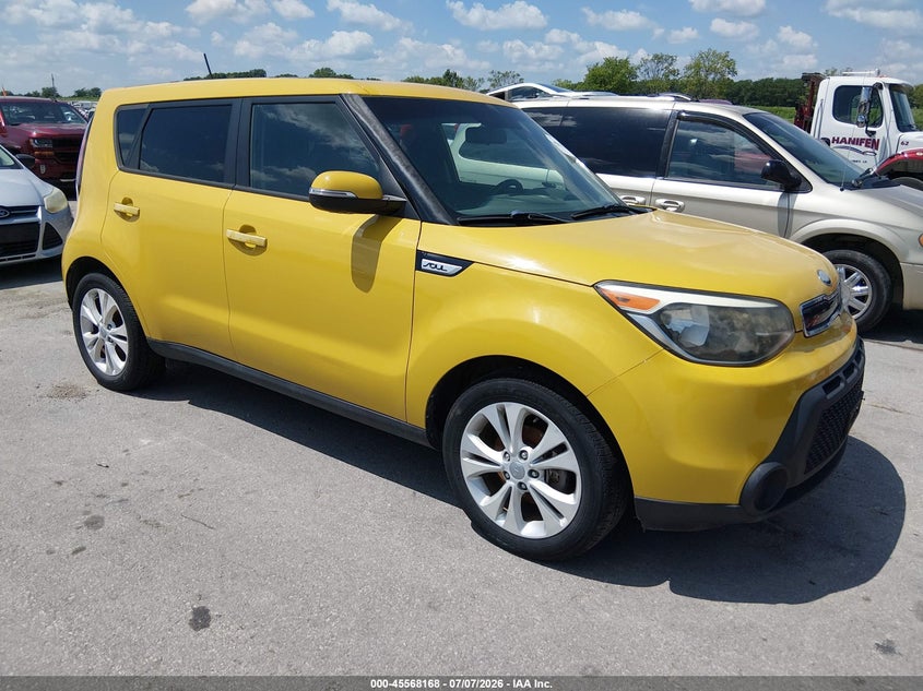 2014 Kia Soul VIN KNDJP3A51E7004911 IAAI salvage auction — NORMAL WEAR, Regular Certificate (Iowa), sold $1,050 on 2026-07-21 (photo 1)