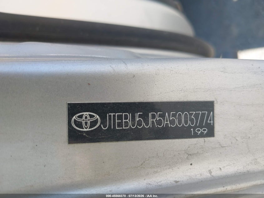 2010 Toyota 4runner VIN JTEBU5JR5A5003774 IAAI salvage auction — FRONT END, Bill Of Sale (Washington), sold $4,550 on 2026-07-28 (photo 9)