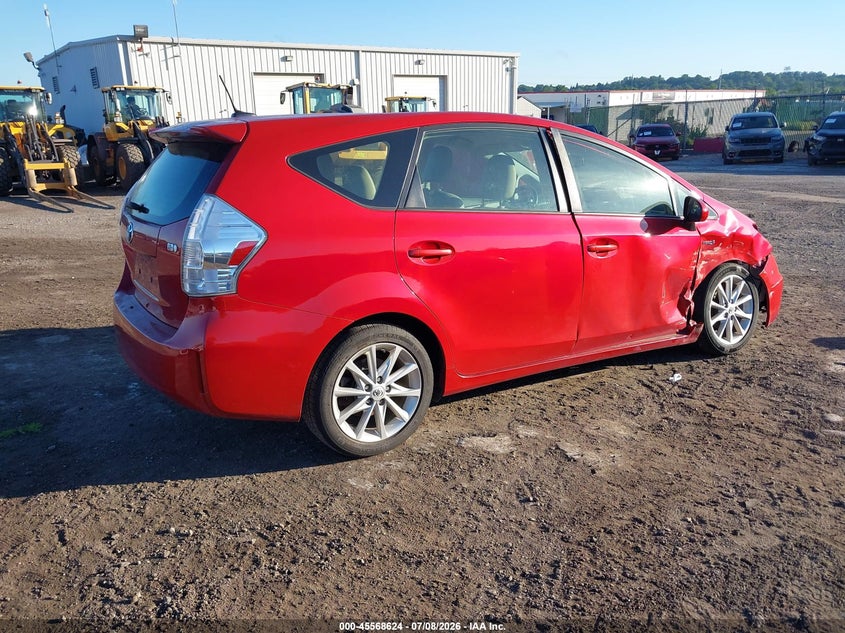 2014 Toyota Prius v VIN JTDZN3EU3E3320313 IAAI salvage auction — RIGHT FRONT, Salvage Title, sold $1,450 on 2026-07-17 (photo 4)