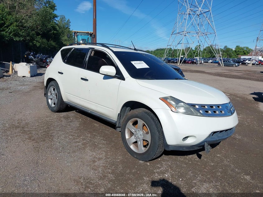 2005 Nissan Murano VIN JN8AZ08W35W440905 IAAI salvage auction — FRONT END, Salvage (Pennsylvania), sold $400 on 2026-07-24 (photo 1)