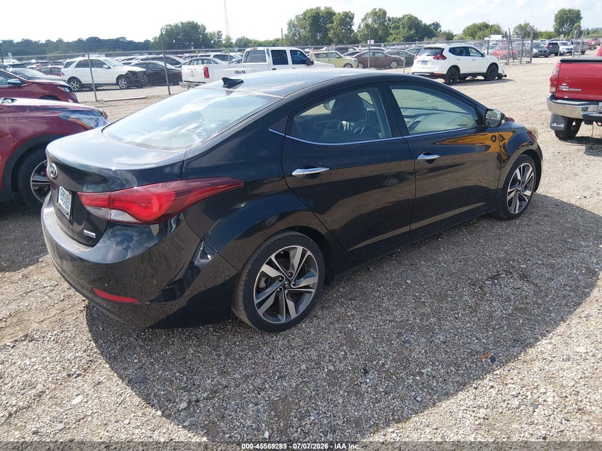 2014 Hyundai Elantra VIN KMHDH4AE5EU046138 IAAI salvage auction — NORMAL WEAR, Salvage Title, sold $750 on 2026-07-22 (photo 4)
