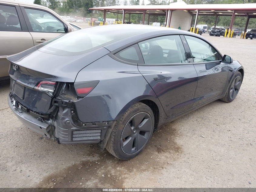 2023 Tesla Model 3 VIN 5YJ3E1EA5PF409743 IAAI salvage auction — REAR END, Bill Of Sale (Washington), sold $11,100 on 2026-07-17 (photo 4)