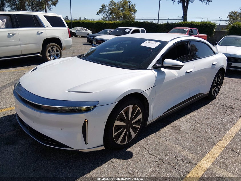 2023 Lucid Air VIN 50EA1TEA4PA005500 IAAI salvage auction — REAR END, Wait Title, sold $13,300 on 2026-09-01 (photo 2)