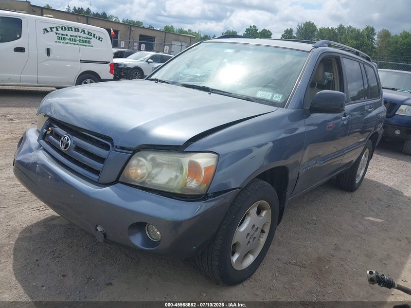 2006 Toyota Highlander VIN JTEEP21A760174821 IAAI salvage auction — FRONT END, Mv-907A (New York), sold $925 on 2026-07-18 (photo 2)