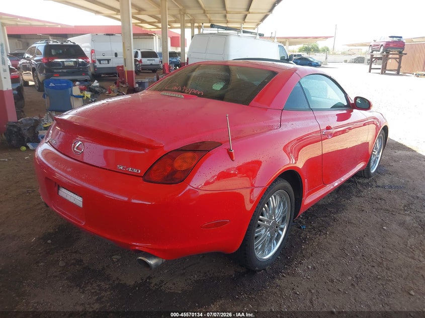 2005 Lexus Sc 430 VIN JTHFN48Y150070044 IAAI salvage auction — NORMAL WEAR, Clear (Arizona), sold $2,150 on 2026-07-28 (photo 4)
